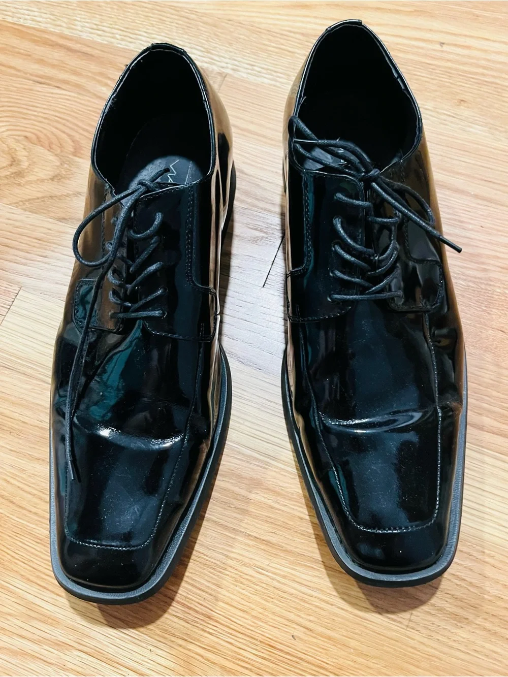 Studio Via Spiga Laconi Men’s 12 3E Black Patent Leather Oxford Laced Dress Shoe